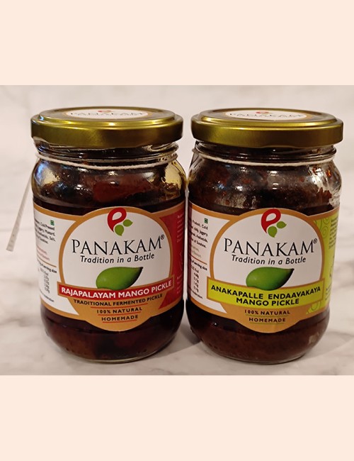 Anakapalle Endaavakaya Mango Pickle without Garlic + Rajapalayam Mango Pickle