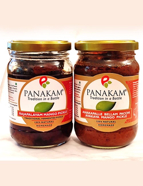 Anakapalle Bellam Pacchi Avakaya Mango Pickle without Garlic + Rajapalayam Mango Pickle 
