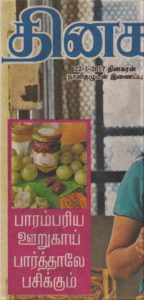Dinakaran Vasantam Tamil agazine Cover - Panakam Article
